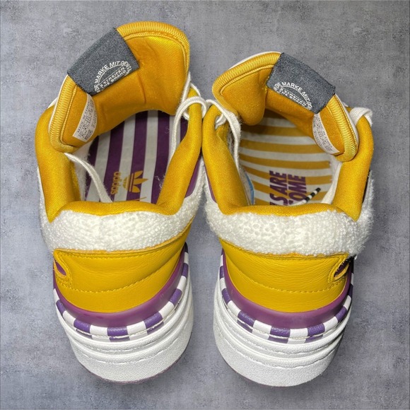 Adidas Forum Bold Low Girls Are Awesome White Purple Yellow Women's Sneakers Sz6 - Picture 4 of 5
